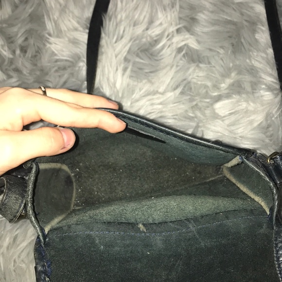 Black leather over the shoulder purse - Picture 4 of 4